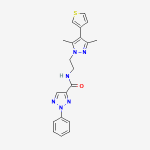 N-(2-(3,5-dimethyl-4-(thiophen-3-yl)-1H-pyrazol-1-yl)ethyl)-2-phenyl-2H-1,2,3-triazole-4-carboxamide
