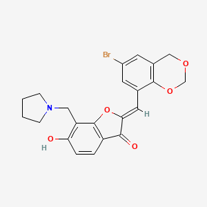 (Z)-2-((6-bromo-4H-benzo[d][1,3]dioxin-8-yl)methylene)-6-hydroxy-7-(pyrrolidin-1-ylmethyl)benzofuran-3(2H)-one