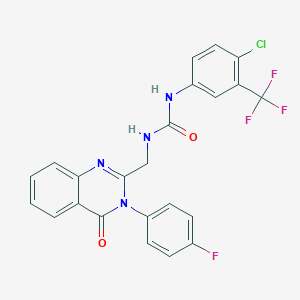 B024166 N-[4-Chloro-3-(trifluoromethyl)phenyl]-N'-[[3-(4-fluorophenyl)-3,4-dihydro-4-oxo-2-quinazolinyl]methyl]urea CAS No. 330796-24-2