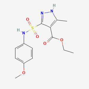 ethyl 5-(N-(4-methoxyphenyl)sulfamoyl)-3-methyl-1H-pyrazole-4-carboxylate