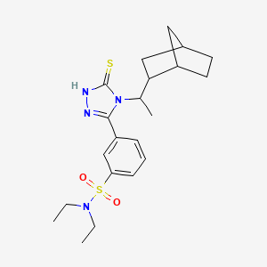 3-[4-(1-{bicyclo[2.2.1]heptan-2-yl}ethyl)-5-sulfanyl-4H-1,2,4-triazol-3-yl]-N,N-diethylbenzene-1-sulfonamide