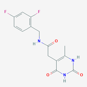 molecular formula C14H13F2N3O3 B2416621 N-(2,4-difluorobenzyl)-2-(6-methyl-2,4-dioxo-1,2,3,4-tetrahydropyrimidin-5-yl)acetamide CAS No. 1170077-43-6