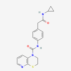 molecular formula C19H20N4O2S B2416624 N-{4-[(cyclopropylcarbamoyl)methyl]phenyl}-1H,2H,3H-pyrido[2,3-b][1,4]thiazine-1-carboxamide CAS No. 894546-56-6