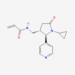 molecular formula C16H19N3O2 B2416648 N-[[(2R,3S)-1-Cyclopropyl-5-oxo-2-pyridin-4-ylpyrrolidin-3-yl]methyl]prop-2-enamide CAS No. 2389325-68-0