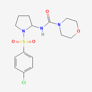 molecular formula C15H20ClN3O4S B2416653 N-[1-(4-CHLOROBENZENESULFONYL)PYRROLIDIN-2-YL]MORPHOLINE-4-CARBOXAMIDE CAS No. 438481-06-2