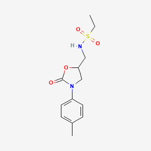 molecular formula C13H18N2O4S B2416662 N-((2-oxo-3-(p-tolyl)oxazolidin-5-yl)methyl)ethanesulfonamide CAS No. 954632-80-5