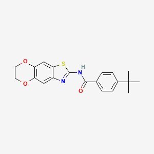 4-tert-butyl-N-{10,13-dioxa-4-thia-6-azatricyclo[7.4.0.0^{3,7}]trideca-1,3(7),5,8-tetraen-5-yl}benzamide
