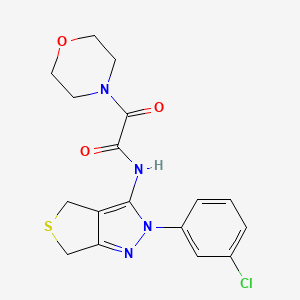 N-(2-(3-chlorophenyl)-4,6-dihydro-2H-thieno[3,4-c]pyrazol-3-yl)-2-morpholino-2-oxoacetamide