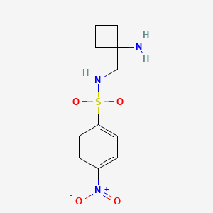 molecular formula C11H15N3O4S B2416693 N-[(1-aminocyclobutyl)methyl]-4-nitrobenzene-1-sulfonamide CAS No. 1795294-34-6