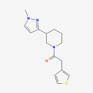 1-(3-(1-methyl-1H-pyrazol-3-yl)piperidin-1-yl)-2-(thiophen-3-yl)ethanone