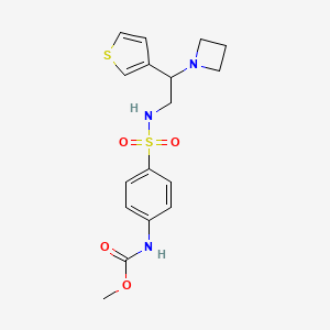 molecular formula C17H21N3O4S2 B2416713 methyl (4-(N-(2-(azetidin-1-yl)-2-(thiophen-3-yl)ethyl)sulfamoyl)phenyl)carbamate CAS No. 2034598-13-3