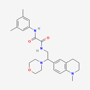 molecular formula C26H34N4O3 B2416756 N'-(3,5-dimethylphenyl)-N-[2-(1-methyl-1,2,3,4-tetrahydroquinolin-6-yl)-2-(morpholin-4-yl)ethyl]ethanediamide CAS No. 921924-54-1