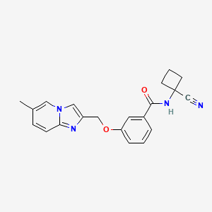 molecular formula C21H20N4O2 B2416802 N-(1-cyanocyclobutyl)-3-({6-methylimidazo[1,2-a]pyridin-2-yl}methoxy)benzamide CAS No. 1423224-15-0