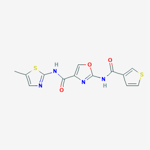 molecular formula C13H10N4O3S2 B2416830 N-(5-methylthiazol-2-yl)-2-(thiophene-3-carboxamido)oxazole-4-carboxamide CAS No. 1421468-55-4