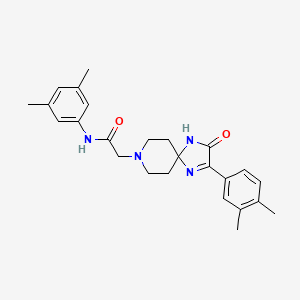 molecular formula C25H30N4O2 B2416838 N-(3,5-dimethylphenyl)-2-(2-(3,4-dimethylphenyl)-3-oxo-1,4,8-triazaspiro[4.5]dec-1-en-8-yl)acetamide CAS No. 1189701-16-3