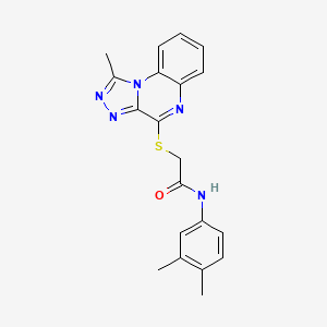 molecular formula C20H19N5OS B2416839 N-(3,4-DIMETHYLPHENYL)-2-({1-METHYL-[1,2,4]TRIAZOLO[4,3-A]QUINOXALIN-4-YL}SULFANYL)ACETAMIDE CAS No. 1358919-60-4