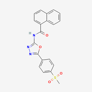 molecular formula C20H15N3O4S B2416844 N-(5-(4-(methylsulfonyl)phenyl)-1,3,4-oxadiazol-2-yl)-1-naphthamide CAS No. 886912-99-8