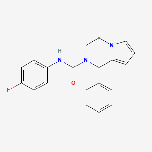 molecular formula C20H18FN3O B2416892 N-(4-fluorophenyl)-1-phenyl-1H,2H,3H,4H-pyrrolo[1,2-a]pyrazine-2-carboxamide CAS No. 899959-60-5