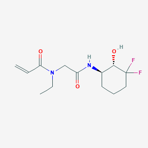 molecular formula C13H20F2N2O3 B2416963 N-[2-[[(1R,2S)-3,3-Difluoro-2-hydroxycyclohexyl]amino]-2-oxoethyl]-N-ethylprop-2-enamide CAS No. 2361810-11-7