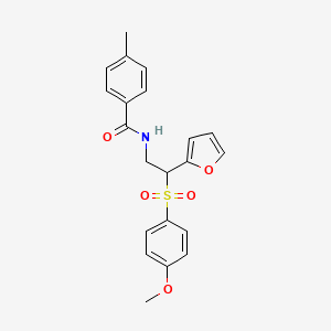 molecular formula C21H21NO5S B2416987 N-[2-(furan-2-yl)-2-(4-methoxybenzenesulfonyl)ethyl]-4-methylbenzamide CAS No. 946265-09-4
