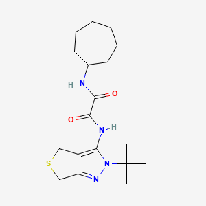 molecular formula C18H28N4O2S B2416990 N'-(2-tert-butyl-4,6-dihydrothieno[3,4-c]pyrazol-3-yl)-N-cycloheptyloxamide CAS No. 899756-39-9