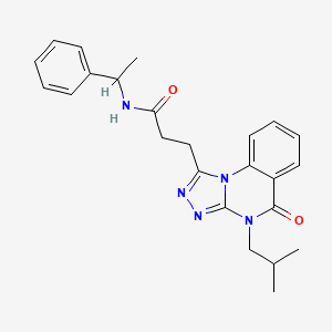 molecular formula C24H27N5O2 B2417043 3-[4-(2-methylpropyl)-5-oxo-4H,5H-[1,2,4]triazolo[4,3-a]quinazolin-1-yl]-N-(1-phenylethyl)propanamide CAS No. 902929-67-3
