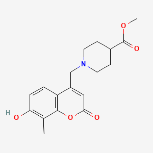 molecular formula C18H21NO5 B2417092 methyl 1-[(7-hydroxy-8-methyl-2-oxo-2H-chromen-4-yl)methyl]piperidine-4-carboxylate CAS No. 903189-70-8