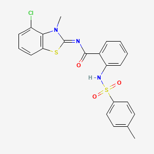 molecular formula C22H18ClN3O3S2 B2417094 N-[(2Z)-4-chloro-3-methyl-2,3-dihydro-1,3-benzothiazol-2-ylidene]-2-(4-methylbenzenesulfonamido)benzamide CAS No. 1005945-33-4