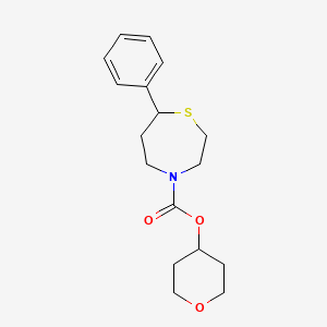 molecular formula C17H23NO3S B2417102 oxan-4-yl 7-phenyl-1,4-thiazepane-4-carboxylate CAS No. 1797738-03-4