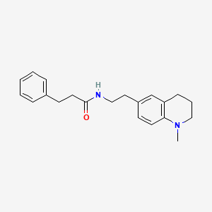 molecular formula C21H26N2O B2417104 N-(2-(1-methyl-1,2,3,4-tetrahydroquinolin-6-yl)ethyl)-3-phenylpropanamide CAS No. 946208-83-9