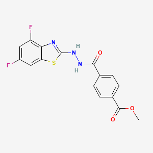 molecular formula C16H11F2N3O3S B2417118 Methyl 4-(2-(4,6-difluorobenzo[d]thiazol-2-yl)hydrazinecarbonyl)benzoate CAS No. 851988-35-7