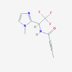 molecular formula C10H10F3N3O B2417156 N-[2,2,2-Trifluoro-1-(1-methylimidazol-2-yl)ethyl]but-2-ynamide CAS No. 2411241-11-5