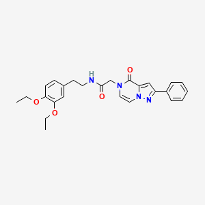 molecular formula C26H28N4O4 B2417180 N-[2-(3,4-diethoxyphenyl)ethyl]-2-(4-oxo-2-phenylpyrazolo[1,5-a]pyrazin-5(4H)-yl)acetamide CAS No. 941963-35-5