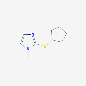 molecular formula C9H14N2S B2417183 2-(cyclopentylthio)-1-methyl-1H-imidazole CAS No. 63348-53-8