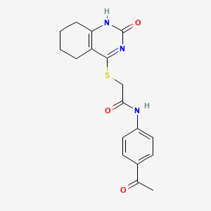 molecular formula C18H19N3O3S B2417184 N-(4-acetylphenyl)-2-[(2-oxo-1,2,5,6,7,8-hexahydroquinazolin-4-yl)sulfanyl]acetamide CAS No. 933203-76-0