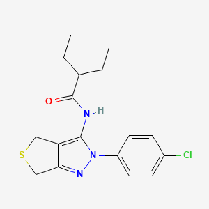 molecular formula C17H20ClN3OS B2417241 N-[2-(4-chlorophenyl)-4,6-dihydrothieno[3,4-c]pyrazol-3-yl]-2-ethylbutanamide CAS No. 361477-44-3