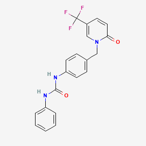 molecular formula C20H16F3N3O2 B2417283 N-(4-{[2-oxo-5-(trifluoromethyl)-1(2H)-pyridinyl]methyl}phenyl)-N'-phenylurea CAS No. 339025-56-8