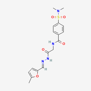 molecular formula C17H20N4O5S B2417288 (E)-4-(N,N-dimethylsulfamoyl)-N-(2-(2-((5-methylfuran-2-yl)methylene)hydrazinyl)-2-oxoethyl)benzamide CAS No. 391895-88-8