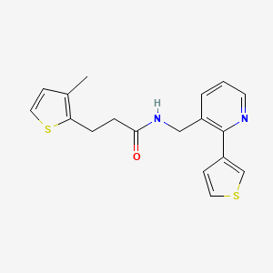 molecular formula C18H18N2OS2 B2417290 3-(3-methylthiophen-2-yl)-N-((2-(thiophen-3-yl)pyridin-3-yl)methyl)propanamide CAS No. 2192745-39-2