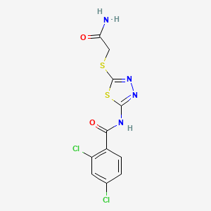 molecular formula C11H8Cl2N4O2S2 B2417320 N-{5-[(carbamoylmethyl)sulfanyl]-1,3,4-thiadiazol-2-yl}-2,4-dichlorobenzamide CAS No. 868974-47-4