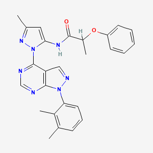molecular formula C26H25N7O2 B2417352 N-(1-(1-(2,3-dimethylphenyl)-1H-pyrazolo[3,4-d]pyrimidin-4-yl)-3-methyl-1H-pyrazol-5-yl)-2-phenoxypropanamide CAS No. 1005715-39-8