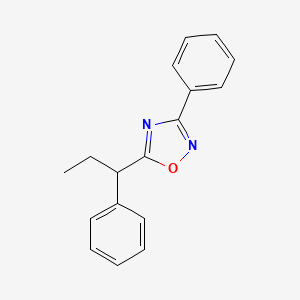 molecular formula C17H16N2O B2417394 3-Phenyl-5-(1-phenylpropyl)-1,2,4-oxadiazole CAS No. 708998-07-6