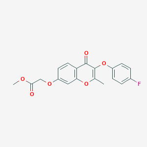 molecular formula C19H15FO6 B241740 METHYL 2-{[3-(4-FLUOROPHENOXY)-2-METHYL-4-OXO-4H-CHROMEN-7-YL]OXY}ACETATE 