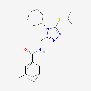N-[(4-cyclohexyl-5-propan-2-ylsulfanyl-1,2,4-triazol-3-yl)methyl]adamantane-1-carboxamide