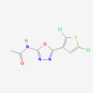 N-(5-(2,5-dichlorothiophen-3-yl)-1,3,4-oxadiazol-2-yl)acetamide