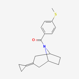 ((1R,5S)-3-cyclopropylidene-8-azabicyclo[3.2.1]octan-8-yl)(4-(methylthio)phenyl)methanone