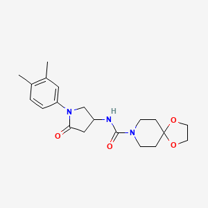 N-(1-(3,4-dimethylphenyl)-5-oxopyrrolidin-3-yl)-1,4-dioxa-8-azaspiro[4.5]decane-8-carboxamide