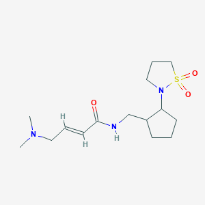 (E)-4-(Dimethylamino)-N-[[2-(1,1-dioxo-1,2-thiazolidin-2-yl)cyclopentyl]methyl]but-2-enamide