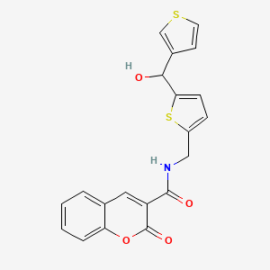 molecular formula C20H15NO4S2 B2417502 N-((5-(hydroxy(thiophen-3-yl)methyl)thiophen-2-yl)methyl)-2-oxo-2H-chromene-3-carboxamide CAS No. 1797142-78-9