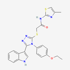 2-((4-(4-ethoxyphenyl)-5-(1H-indol-3-yl)-4H-1,2,4-triazol-3-yl)thio)-N-(4-methylthiazol-2-yl)acetamide